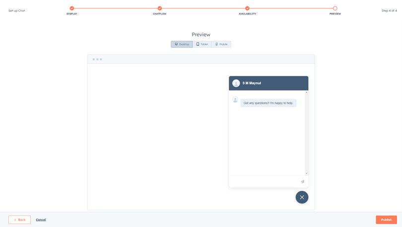 Once you’re satisfied with the design, click “Publish”