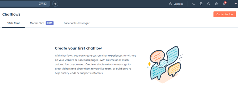 Click the “Create chat flow” button