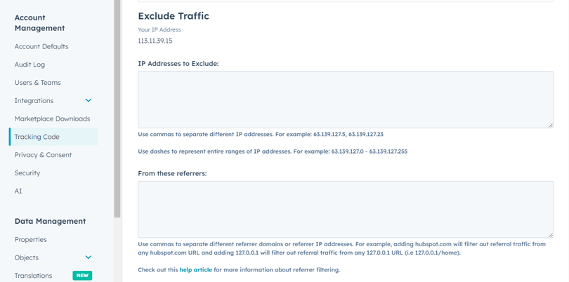 Excluding Internal Traffic